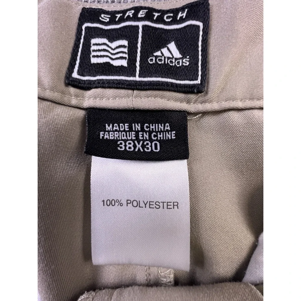 Adidas Golf Pants Men's 38x27 Beige Straight Stretch Chinos Casual Pockets
